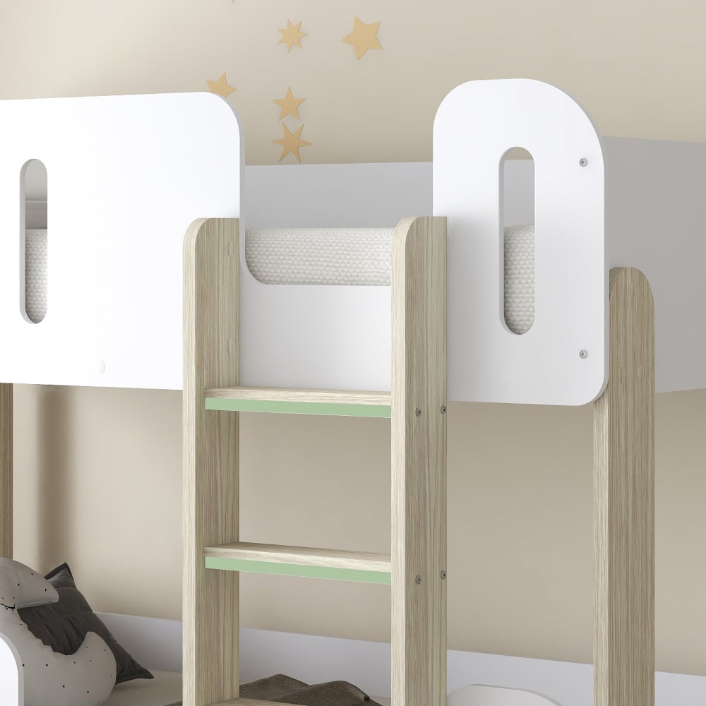 Elisa White and Pale Wood Storage Bunk Bed