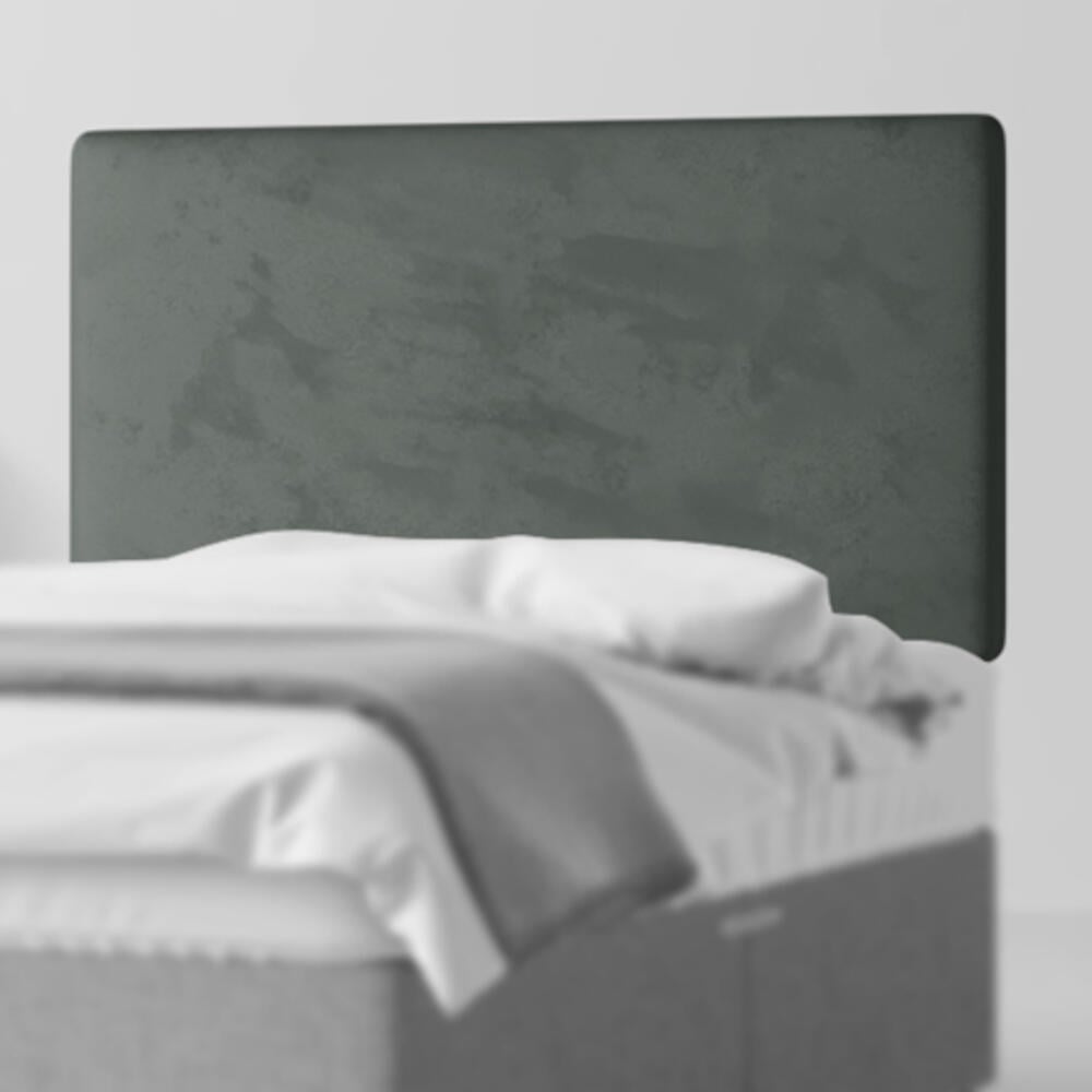 Cornell Plain Graphite Velvet Fabric Headboard Closeup