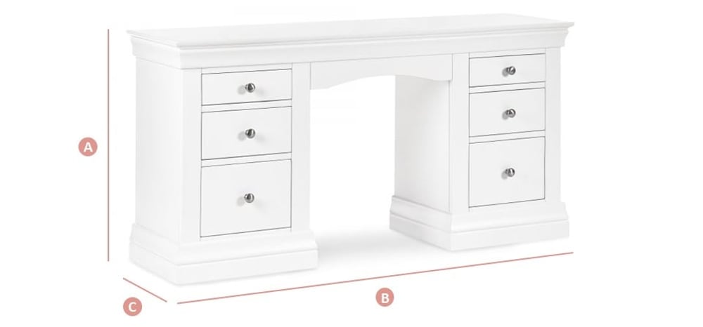 Clermont Wooden 6 Drawer Dressing Table Sketch