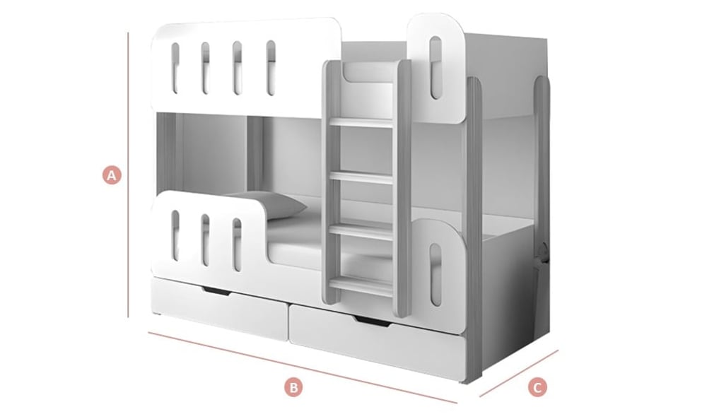 Elisa Wooden Bunk Bed Sketch