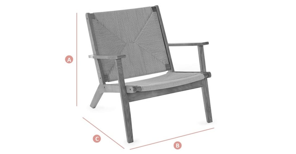 Happy Beds Icaria Wooden Chair Sketch Dimensions