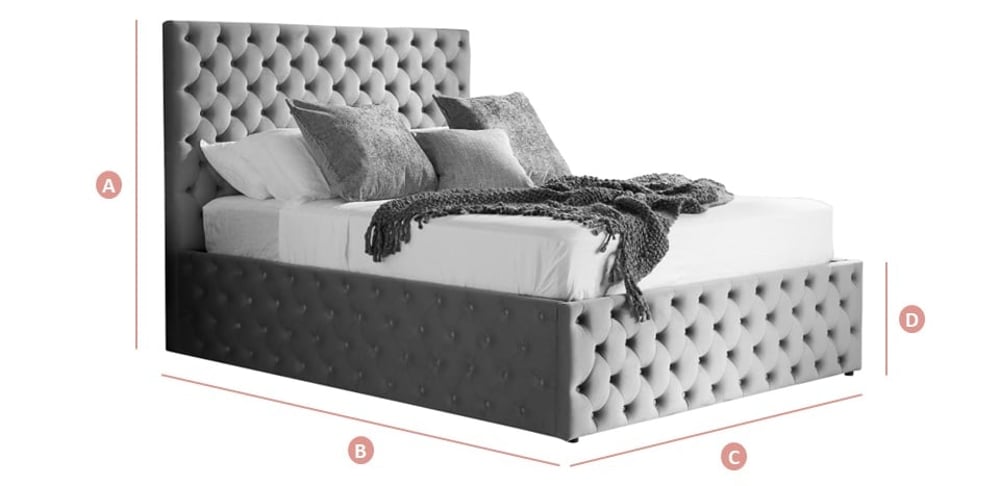 Kingston Ottoman Bed Sketch Dimensions