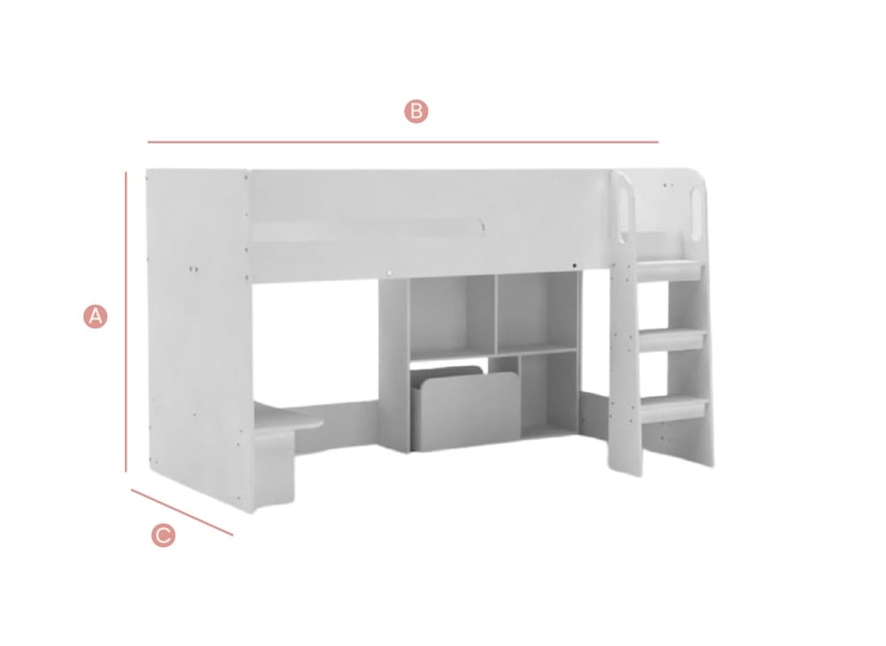 Midsleeper Dimensions Sketch