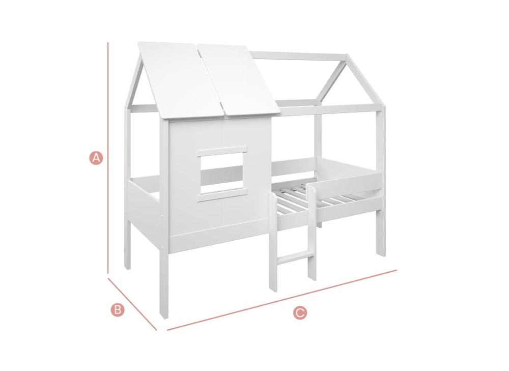 Happy Beds Playhouse Bed Sketch Dimensions