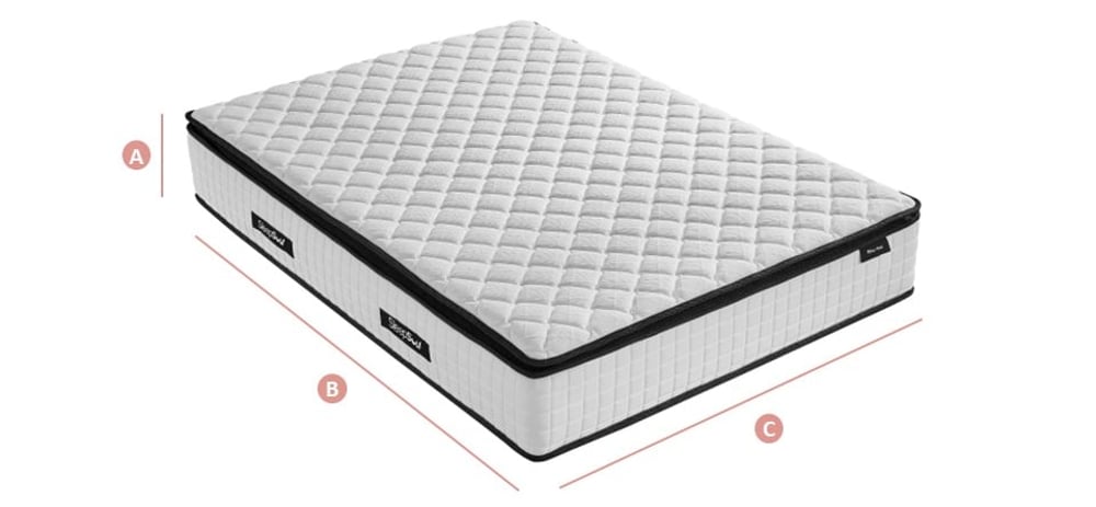 Happy Beds SleepSoul Heaven 2000 Hybrid Mattress Sketch Dimensions