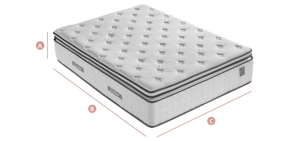 Happy Beds SleepSoul Space 4000 Hybrid Mattress Sketch Dimensions