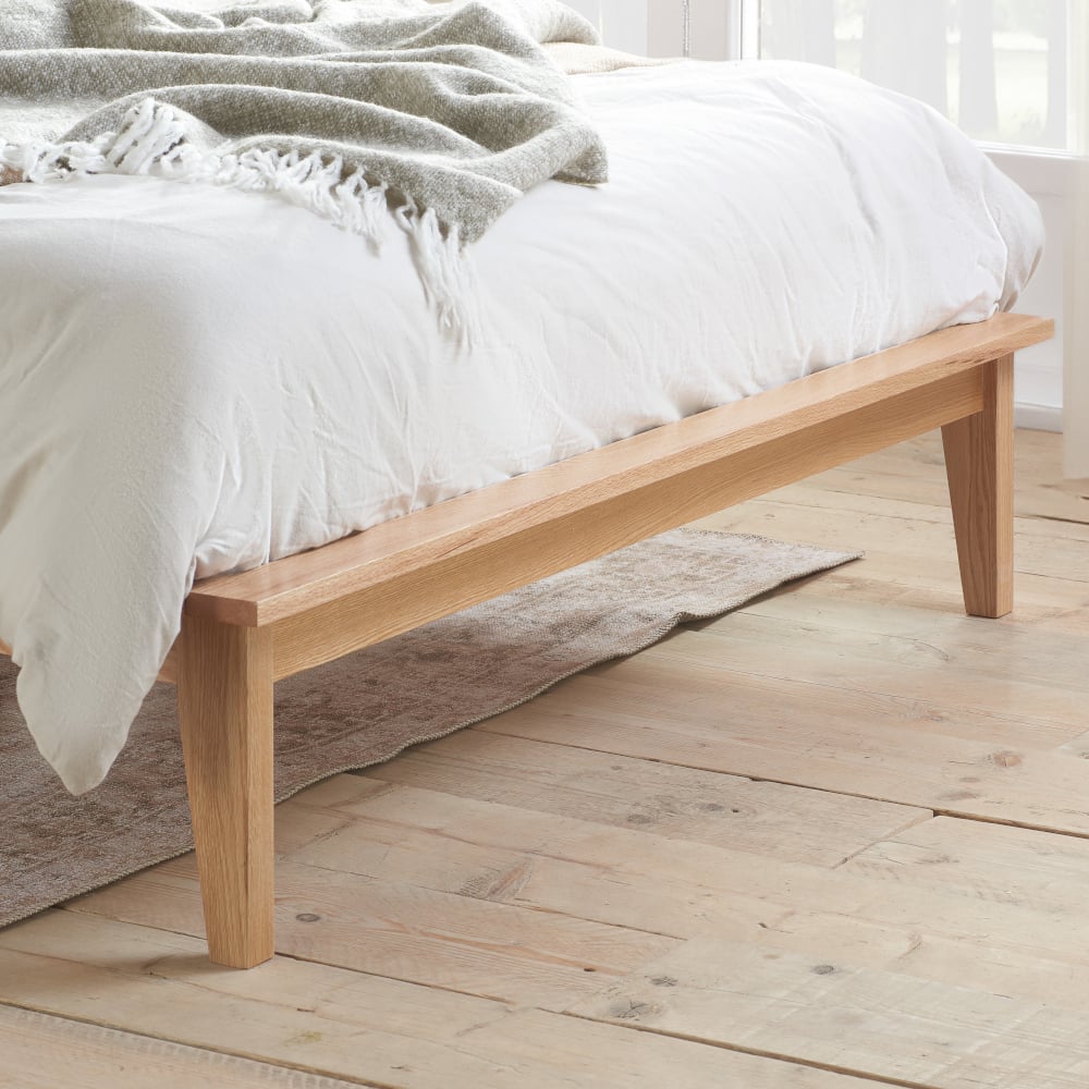 Astrid Oak Rattan Wooden Winged Bed