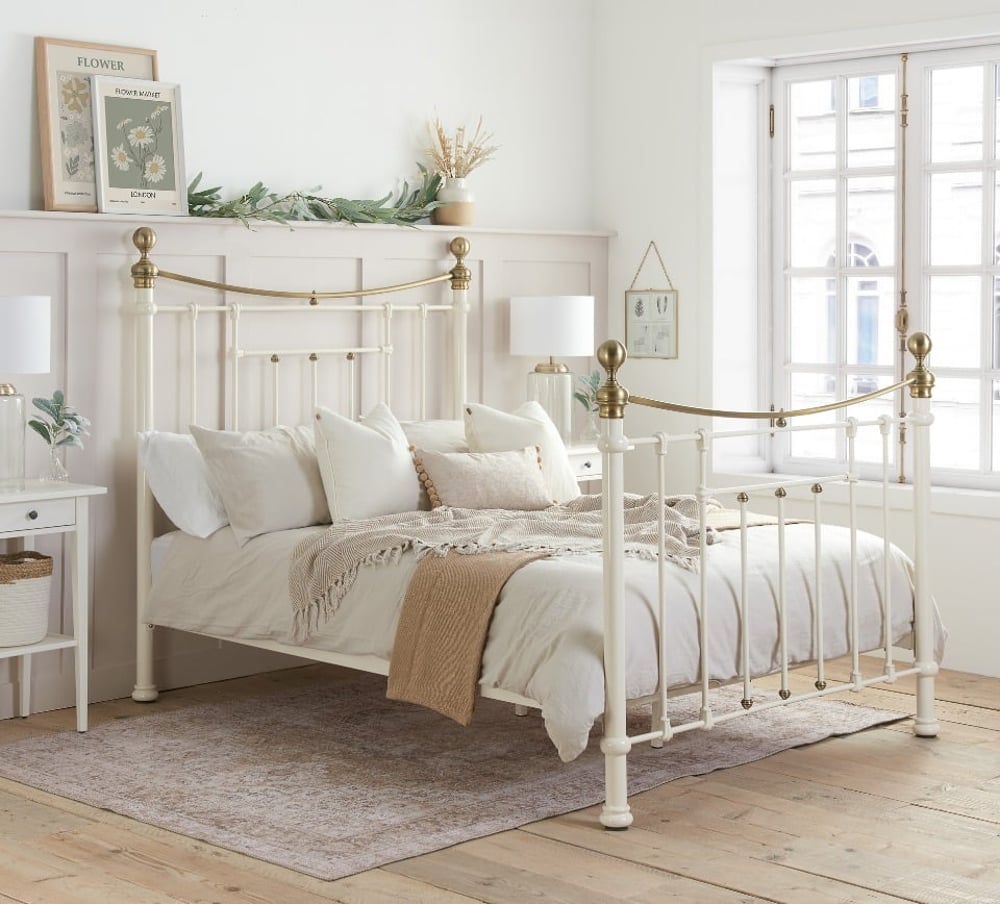 Bronte Cream Metal Bed