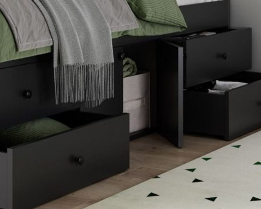 Happy Beds Arctic Grey Storage Close-up