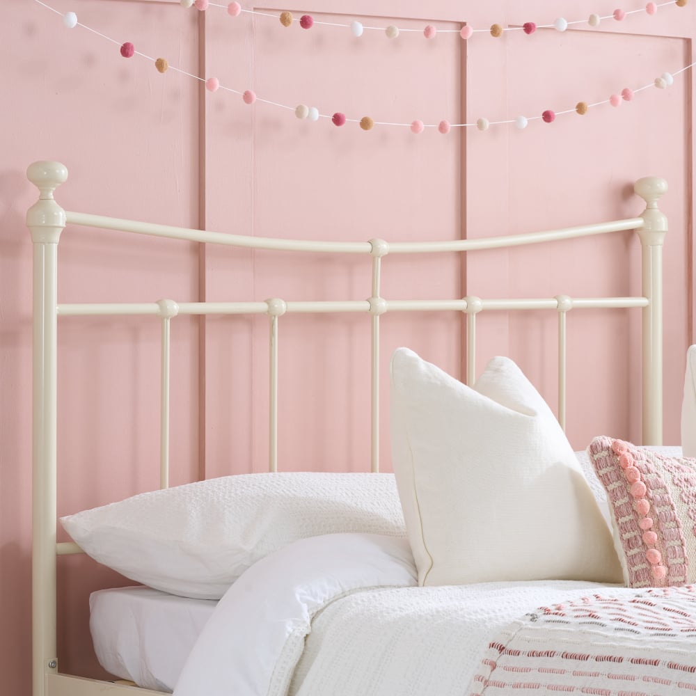 Emily Cream Metal Bed Headboard Image