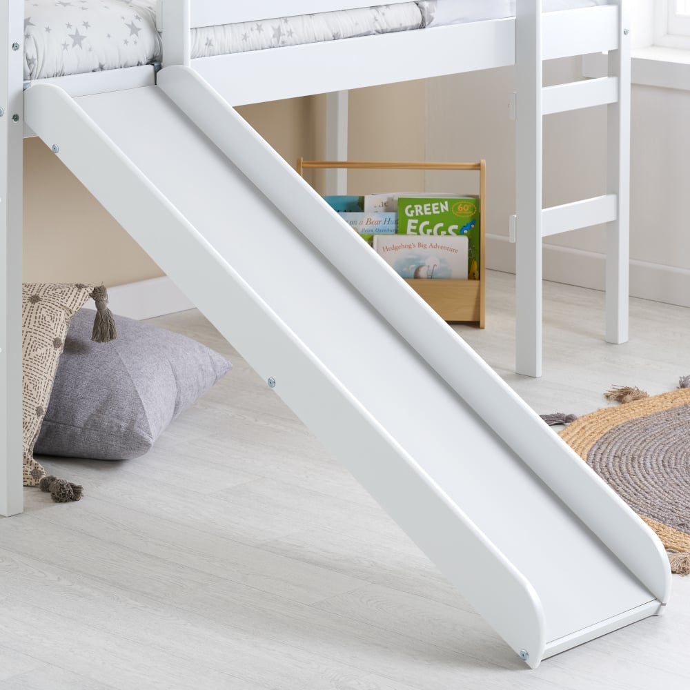 Frankie White Wooden Mid Sleeper Slide Close-Up