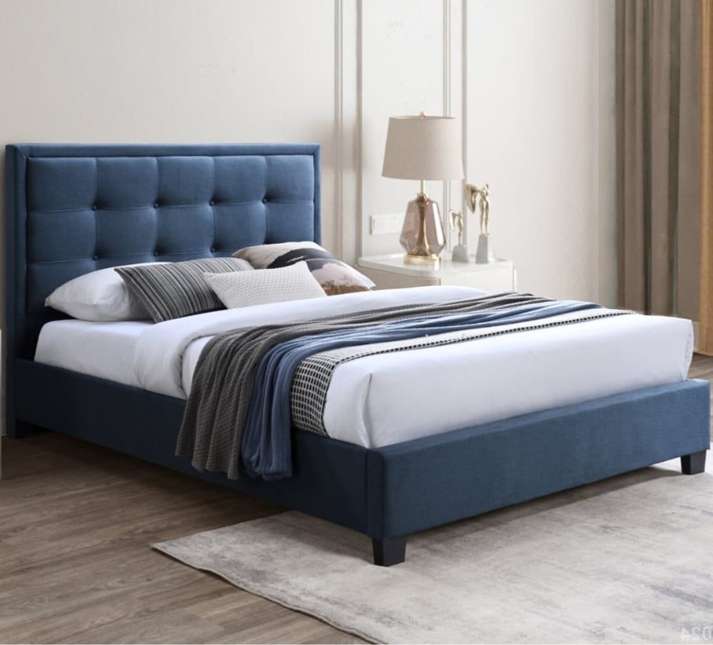 Gainford Blue Fabric Bed