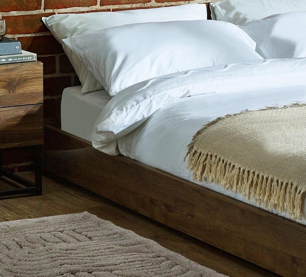 Marston Rustic Wooden Platform Bed