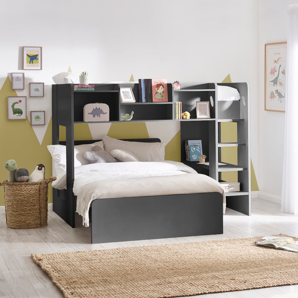 Owen Anthracite Wooden Mid Sleeper with Underbed