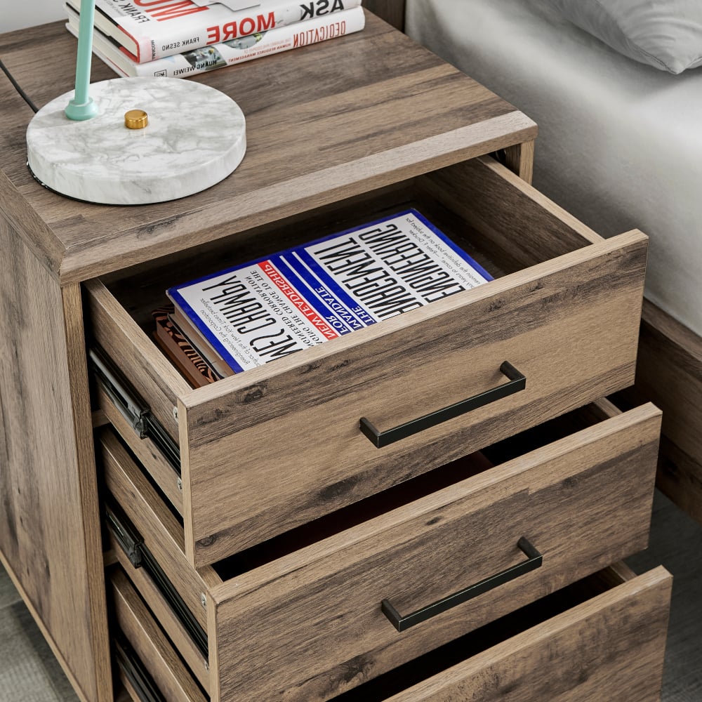 Rodley Oak Bedside Table Full Frame