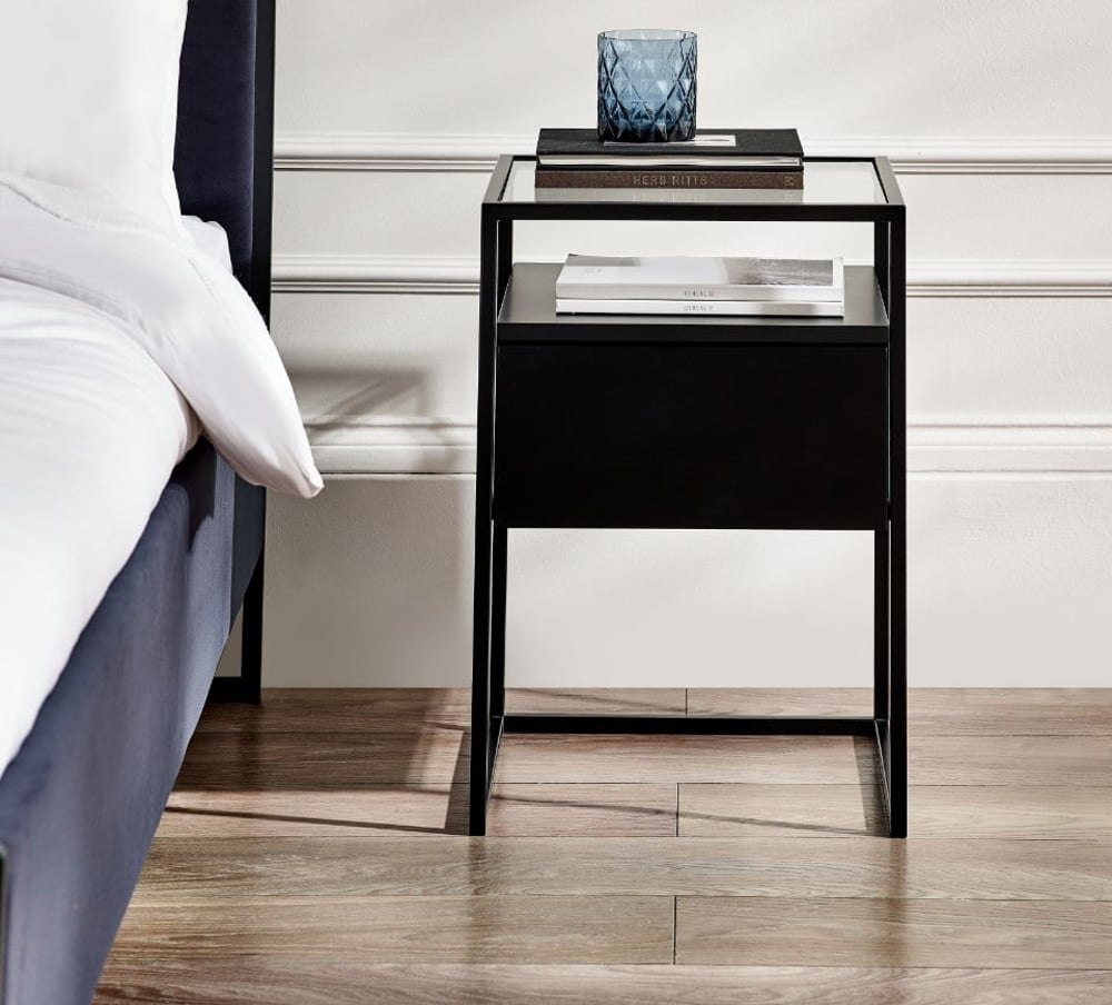 Universal Black 1 Drawer Bedside Table