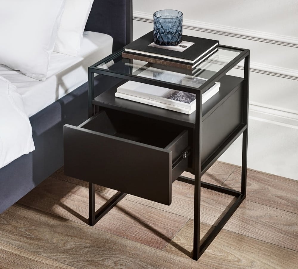 Universal Black 1 Drawer Bedside Table