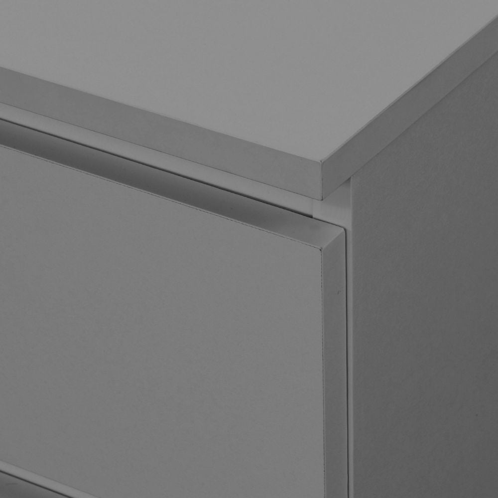 Oslo Grey 2-Drawer Bedside Table Close-Up