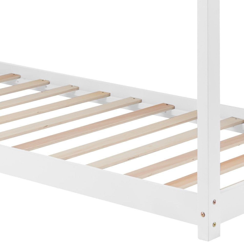 House White Wooden Bed Frame - 3ft Single