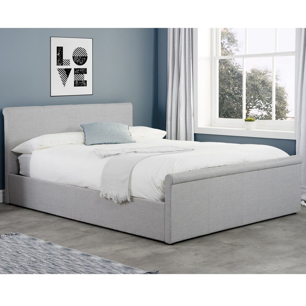 Stratus Grey Fabric Ottoman Storage Bed | Happy Beds