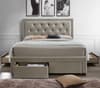 Woodbury Warm Stone Velvet Fabric 4 Drawer Storage Bed