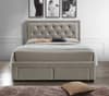 Woodbury Warm Stone Velvet Fabric 4 Drawer Storage Bed