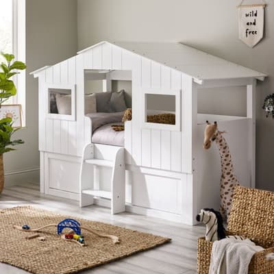 Acorn White Treehouse Storage Mid Sleeper Bed