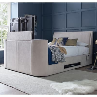 Ardwick Oatmeal Fabric Ottoman Media TV Bed