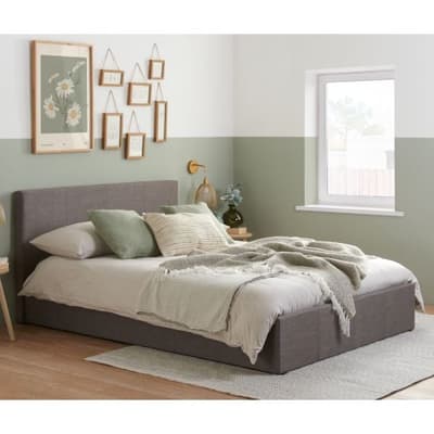 Berlin Grey Fabric Ottoman Storage Bed