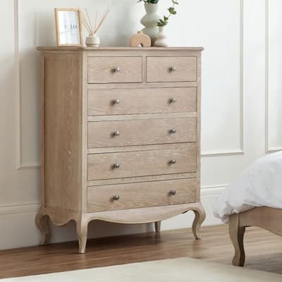 Camille Oak 4+2 Drawer Wooden Chest