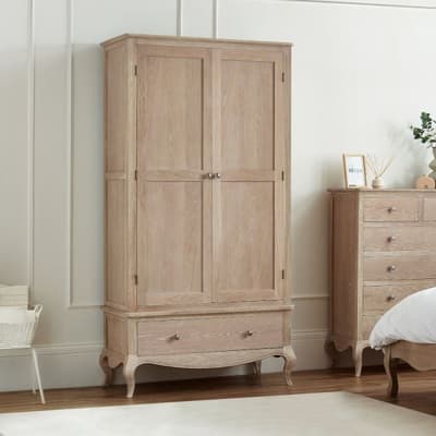 Camille Oak 2-Door Wooden Combination Wardrobe