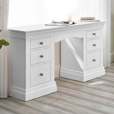 Clermont Surf White 6-Drawer Wooden Dressing Table