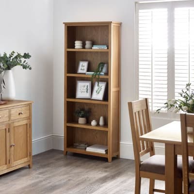 Mallory Oak Wooden Tall Bookcase