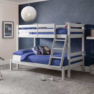 Merlin Dove Grey Wooden Triple Sleeper Bunk Bed