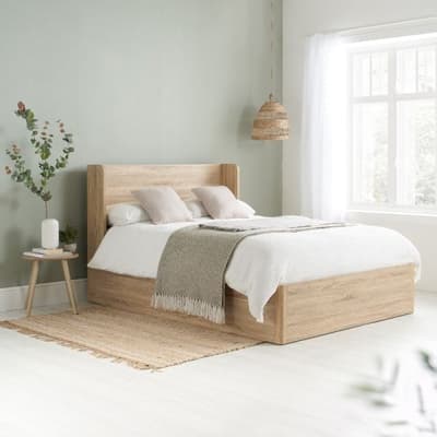 Olden Oak Winged Wooden Ottoman Storage Bed