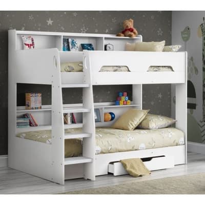 Orion White Wooden Storage Bunk Bed