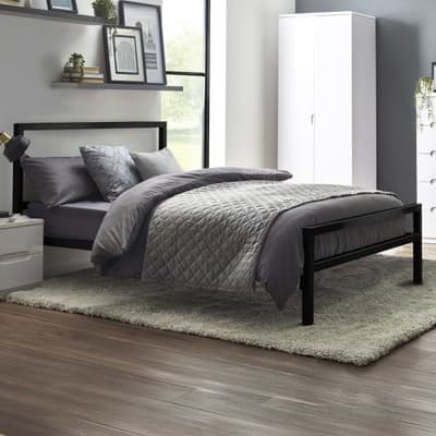 Soto Satin Black Metal Bed