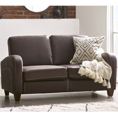 Vivo Brown Faux Leather Sofa Bed