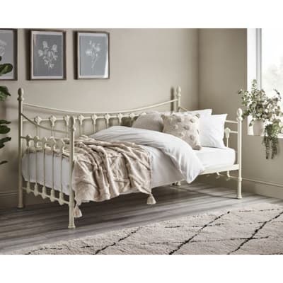 Versailles Stone White Metal Guest Day Bed - 3ft Single