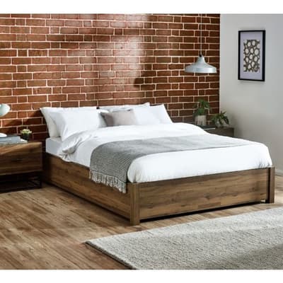 Westbrook Rustic Wooden Platform Ottoman Storage Bed