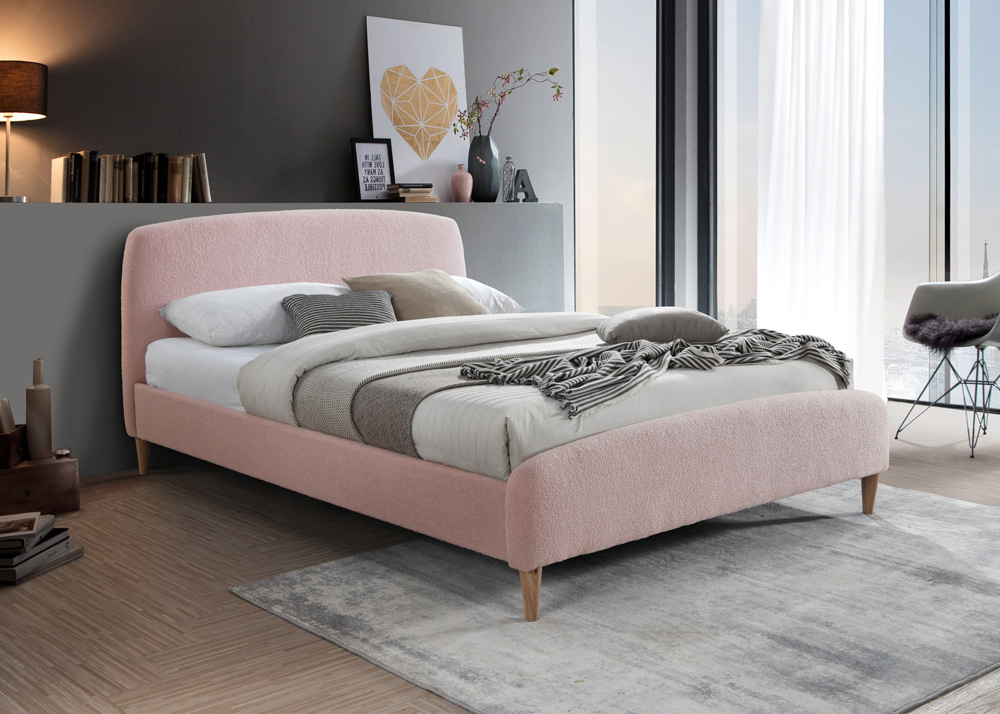 Baby pink double bed best sale